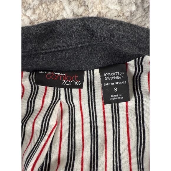 New York Co Size S Comfort Zone Stretch Cotton Blend Jacket Gray Button Notched - Picture 6 of 8